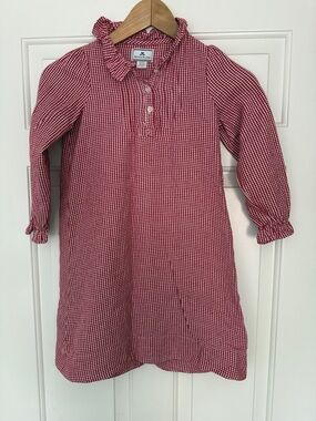 Girl's Petite Plume Flannel Victoria Nightgown Pajamas in Red Mini Gingham